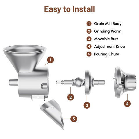 HOZODO molinillo para KitchenAid; cuerpo de aluminio resistente.