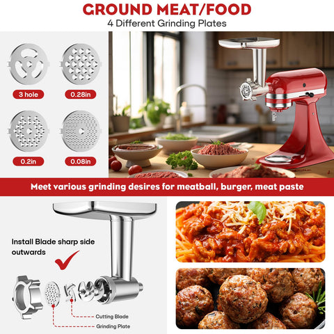 HOZODO rallador para KitchenAid, ralla quesos y vegetales con rapidez