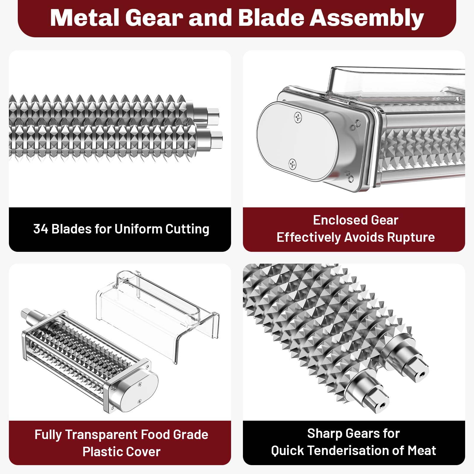 HOZODO tenderizador para KitchenAid, carne deshuesada hasta 0,7 pulgadas para cortes tiernos
