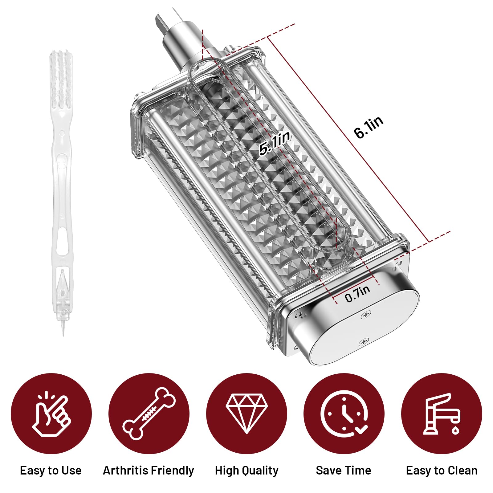 HOZODO tenderizador para KitchenAid, se conecta al huso de potencia de la batidora