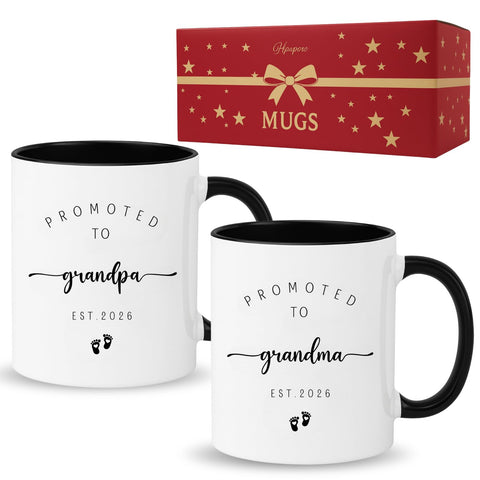 Taza HPSPVW Promovido a Abuelos 11oz, ideal para café diario.