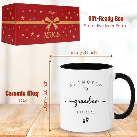 Taza HPSPVW regalo de anuncio de embarazo en caja roja.