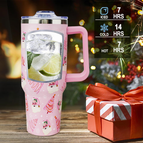Tumbler Hqhzaha con árbol de Navidad, mantiene bebidas frías para fiestas