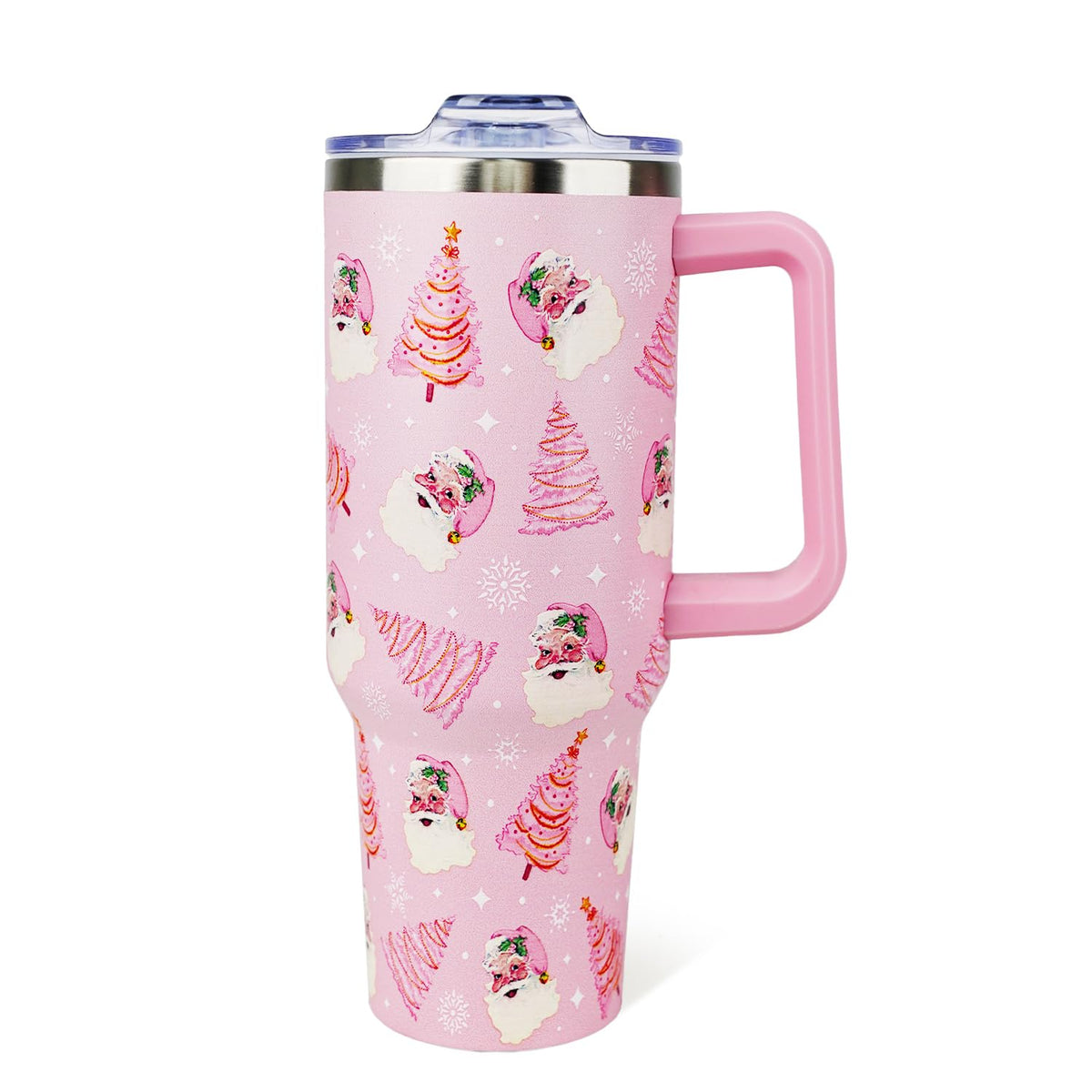 Tumbler Hqhzaha navideño con Santa y tapa, ideal para bebidas calientes en casa