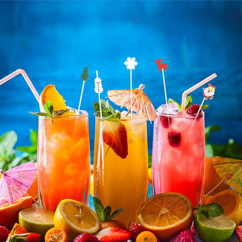 HQIOA palillos navidenos copo nieve: detalle festivo para bebidas o platillos