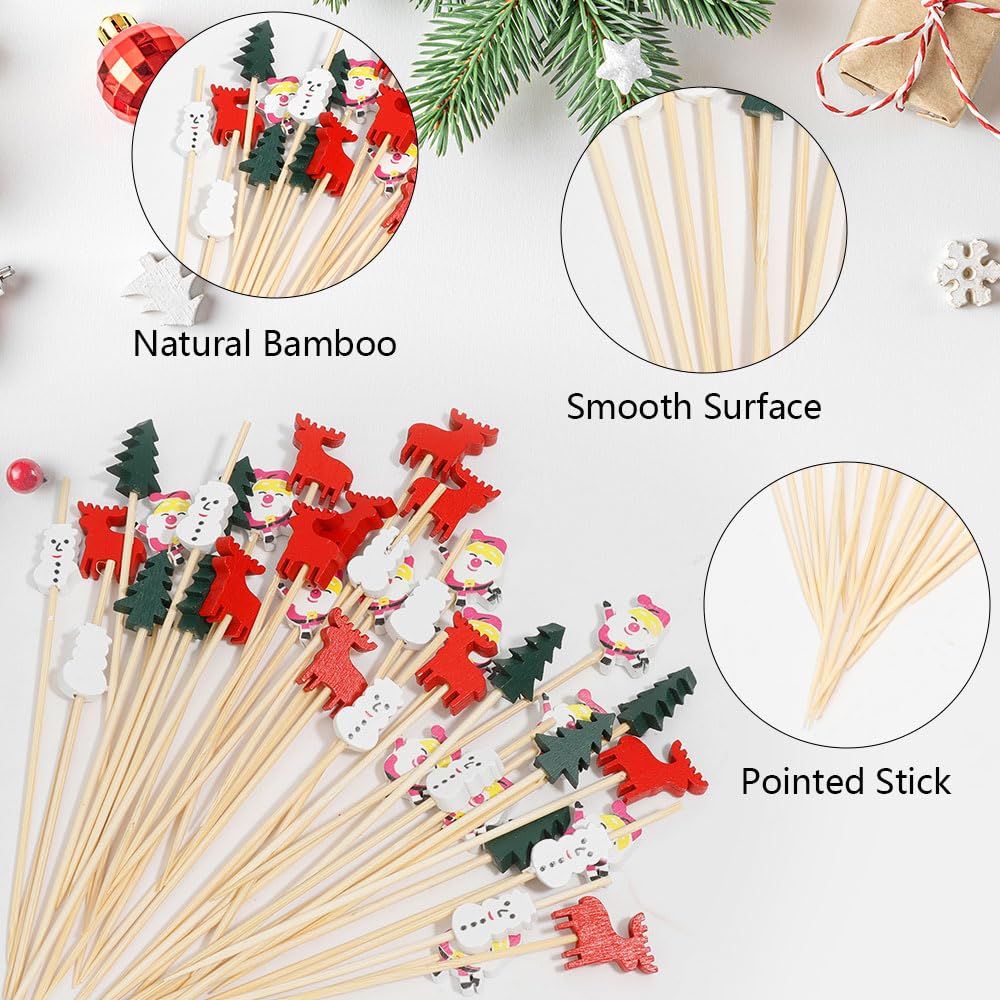 HQIOA palillos navidenos muñecos nieve: decoración atractiva para tapas