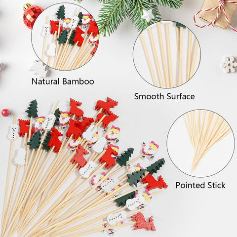 HQIOA palillos navidenos muñecos nieve: decoración atractiva para tapas