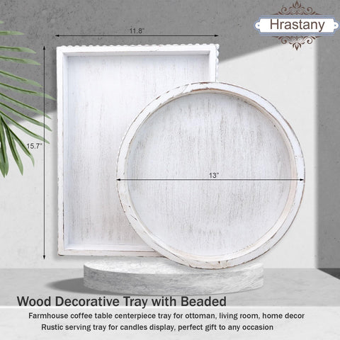 Hrastany bandeja de madera resistente al agua, ideal para salones y cocinas.