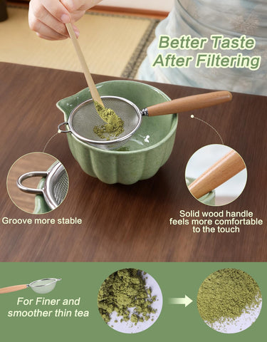 HRTISNW cucharita de bambú para porciones consistentes de matcha