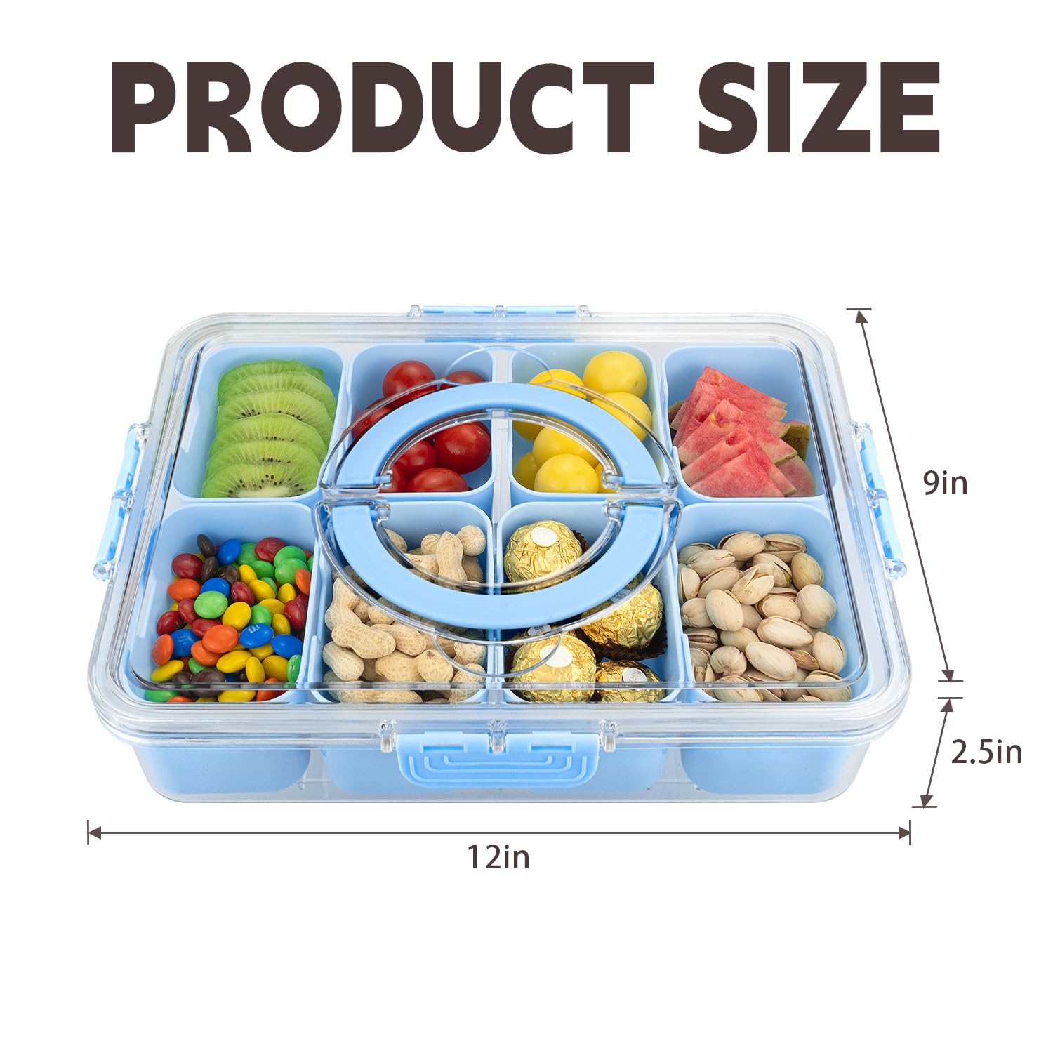 HRXFOZ bandeja 8 compartimentos para snacks, ideal para reuniones