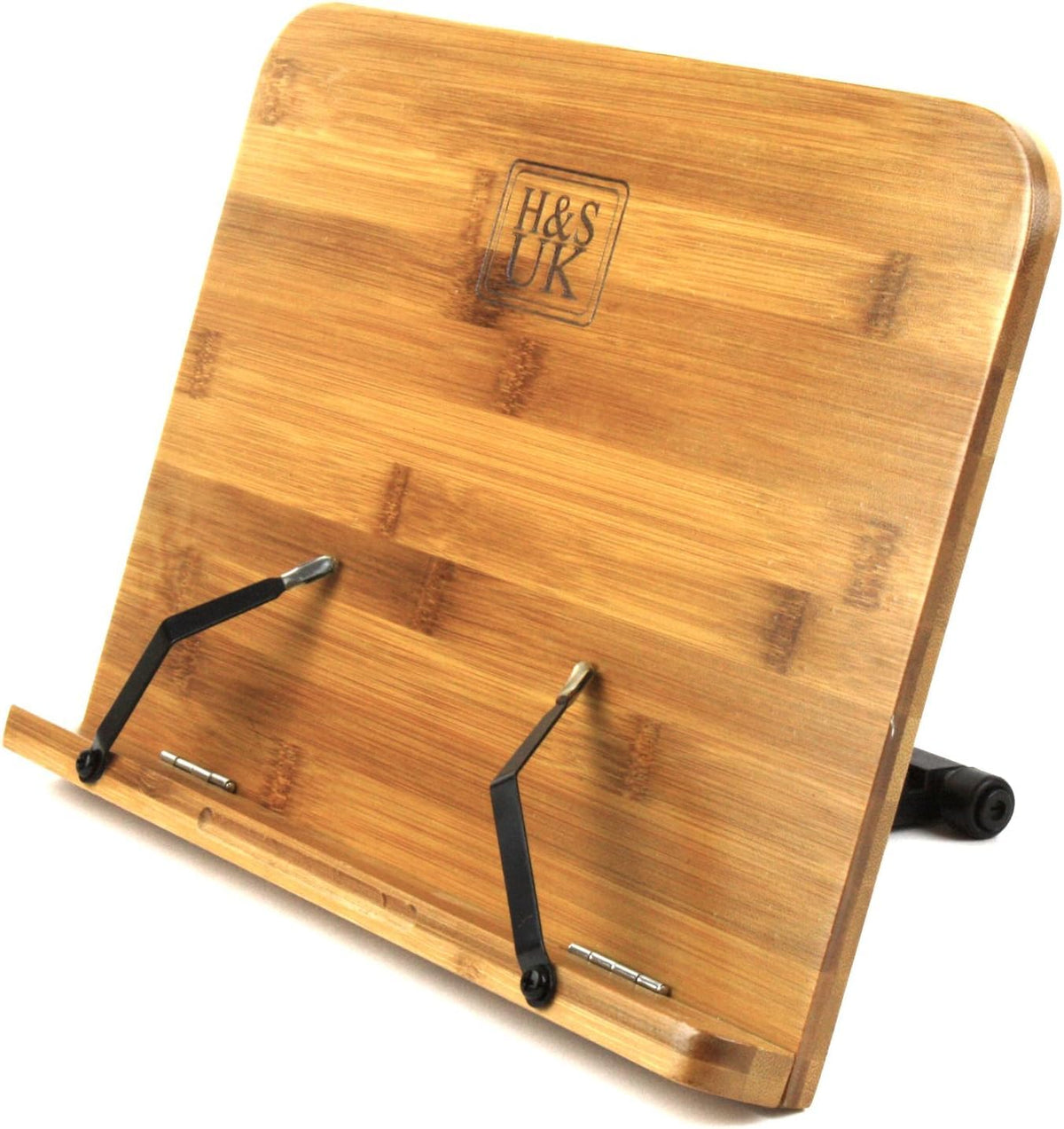 Soporte H&S de bambú para libros, plegable en escritorio, lectura cómoda.