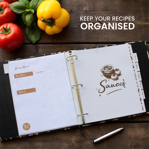 H&S RECETARIO, páginas tamaño carta con amplio espacio para escribir recetas.