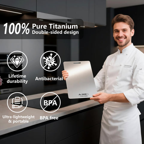 Tabla titanio HSAND de doble cara para evitar mezcla de sabores.