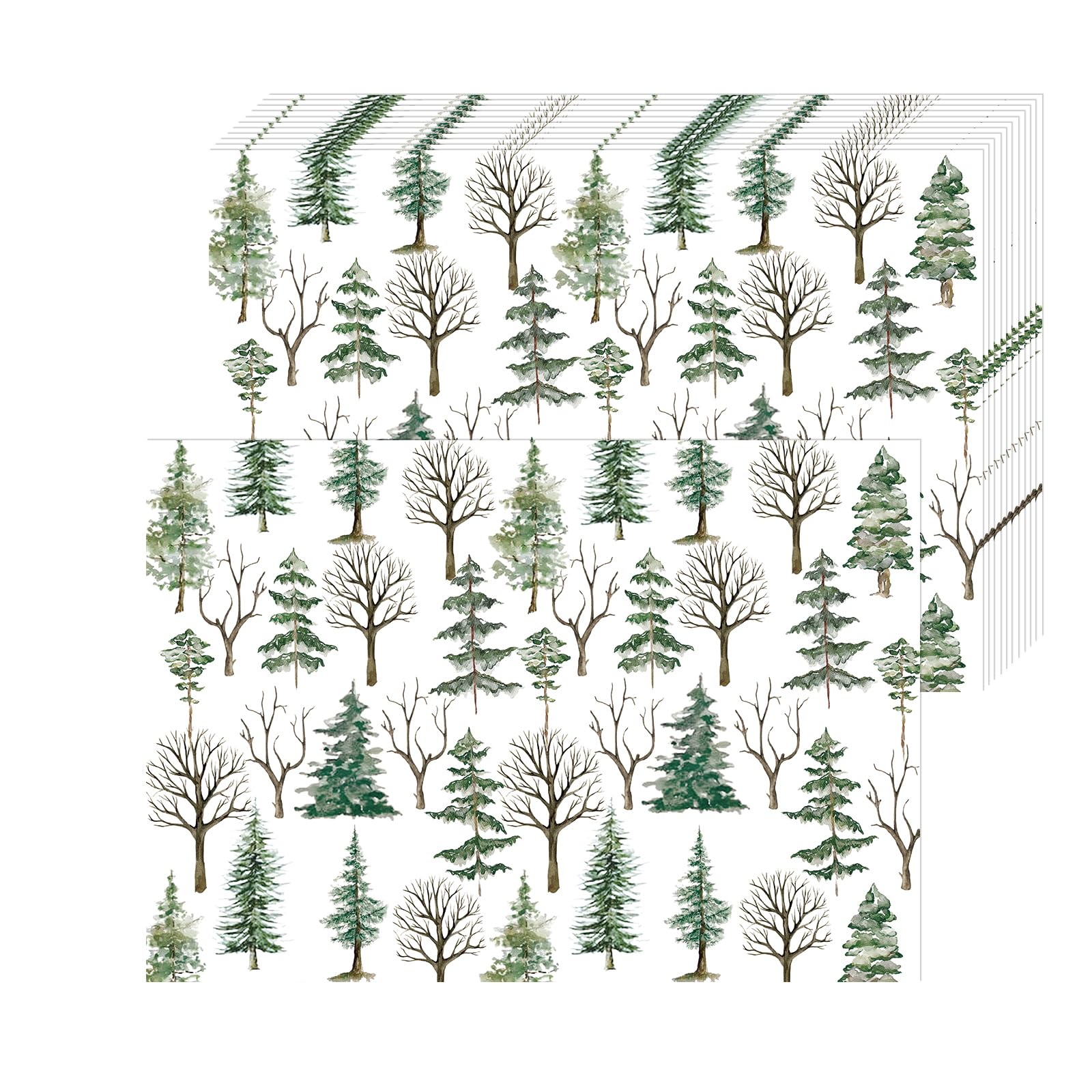 HSDSH manteles desechables con pinos de invierno protegen la mesa durante la cena