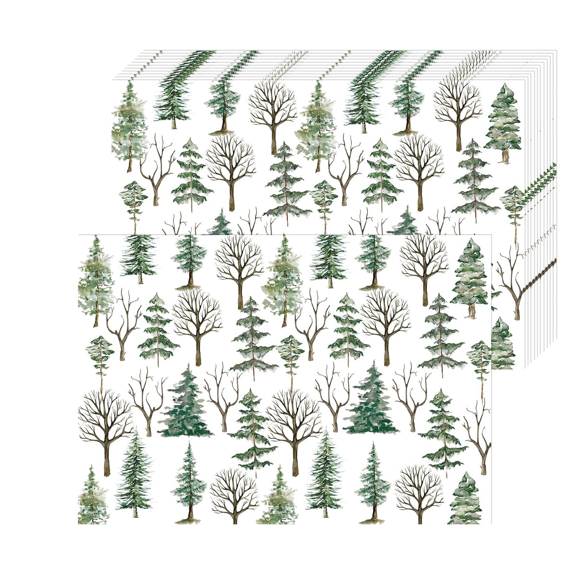 HSDSH manteles desechables con pinos de invierno protegen la mesa durante la cena