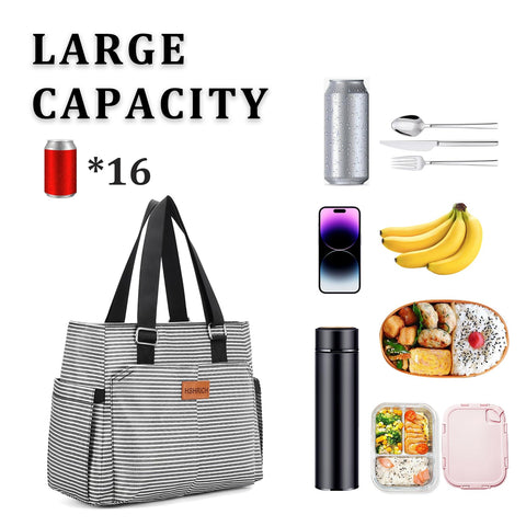 HSHRICH capacidad 12L para 16 latas, ideal para almuerzos grandes.