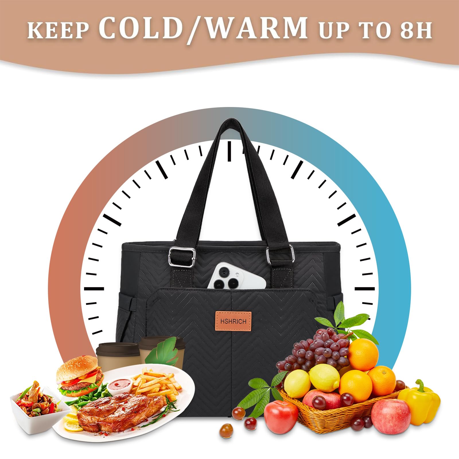 Forro de aluminio de grado alimentario en la bolsa HSHRICH facilita la limpieza.