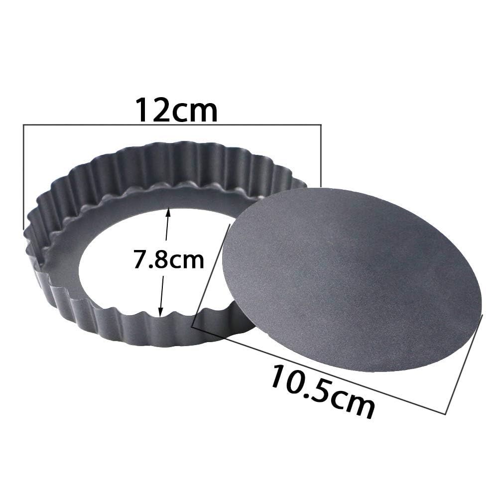 Moldes Hslife con bordes acanalados para tartas mini de 12 cm, acabado profesional.