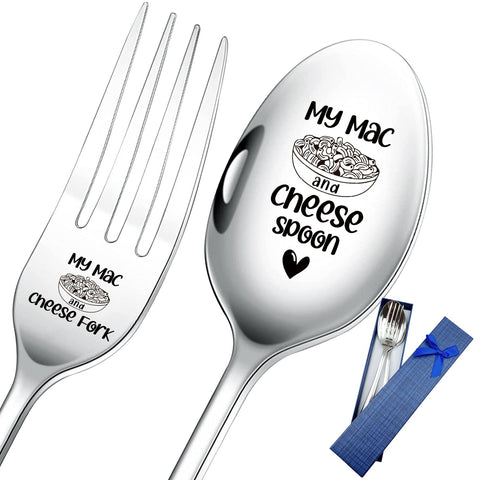 Cucharas y tenedores HSSPIRITZ grabados con mango largo para mayor comodidad