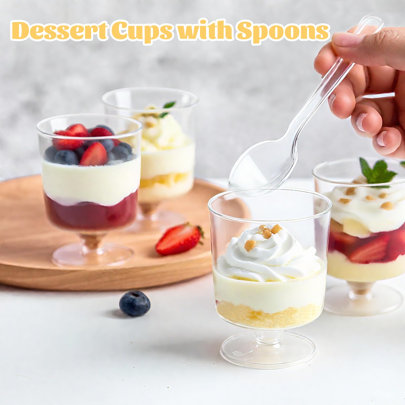Copa postre mini de 5 onzas, cristalina y resistente para servicio.