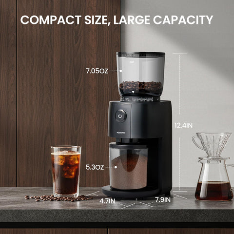 HSXJDAKI molinillo conical diseño compacto ideal para cocinas pequeñas.