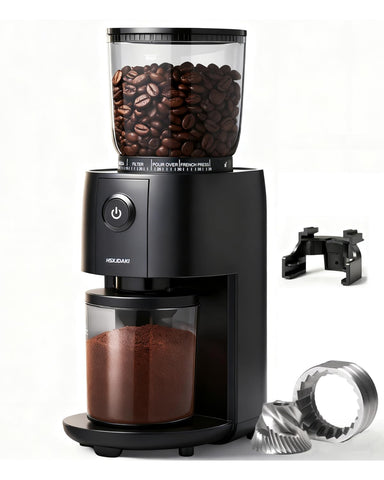 HSXJDAKI molinillo de cafe conical espresso: molienda uniforme para un espresso más limpio.