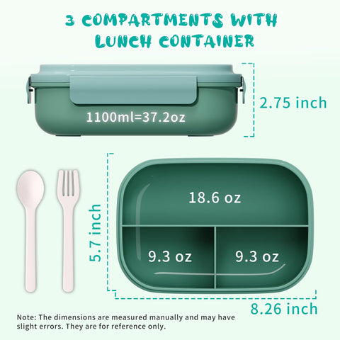 HSXMN Bento diseño sostenible en verde, reduce el desperdicio de plástico.