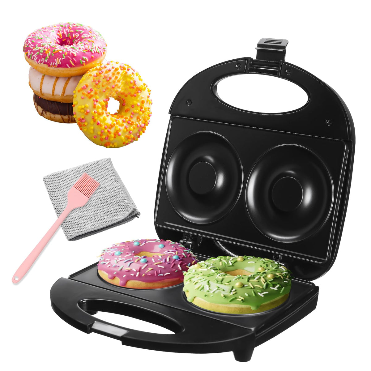 Ht Viik maquina-donas-doble-cara, cocción rápida de dos donas.