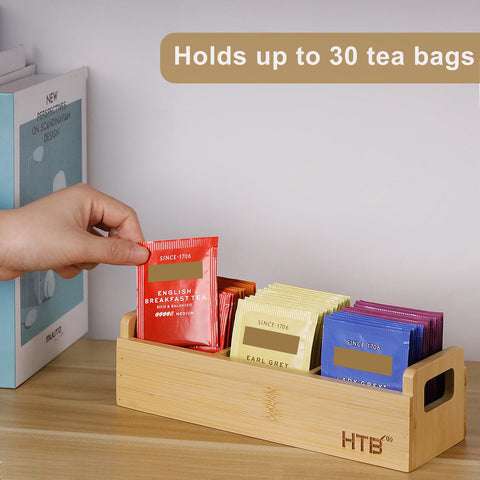 HTB organizador en bambú para dormitorio u oficina y ahorro de espacio