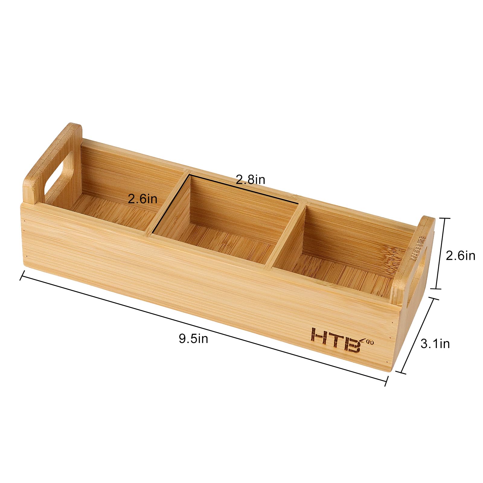 HTB organizador de té en bambú portátil ideal para cocina y oficina