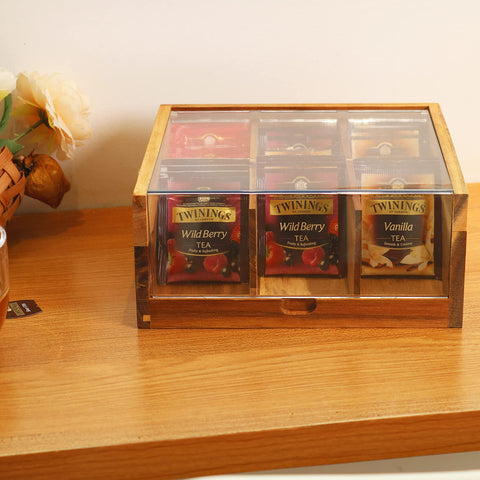 HTB diseño en madera natural para organización de té