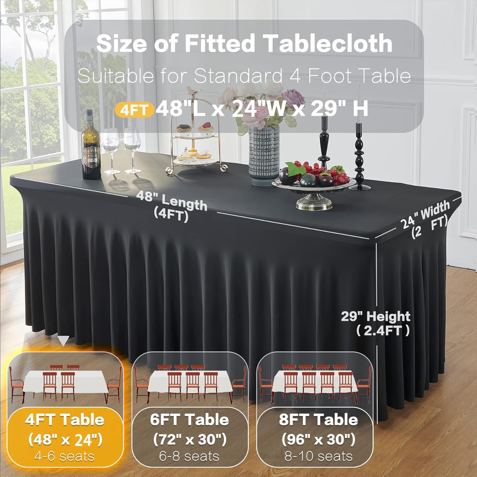 Htper fundas de mesa elásticas fáciles de colocar para montaje rápido