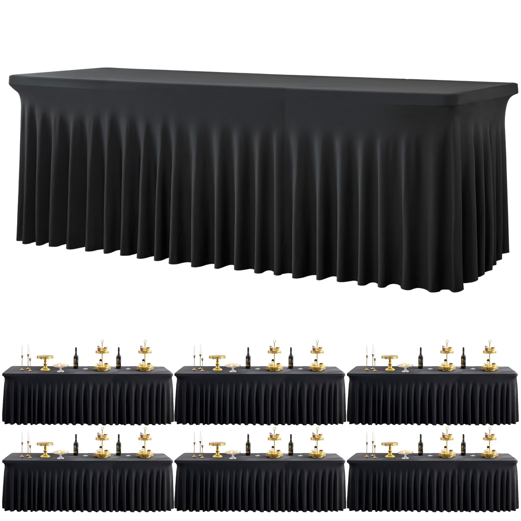 Htper mantel elástico 8ft rectangular ajuste firme para mesa amplia.
