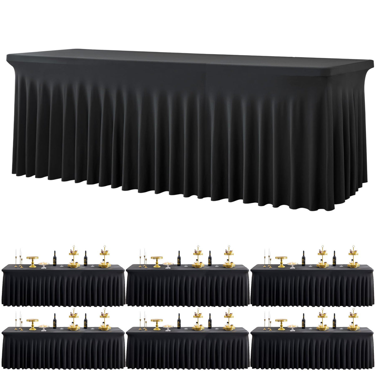 Htper mantel elástico 8ft rectangular ajuste firme para mesa amplia.