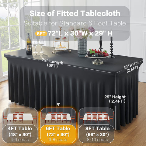 Htper mantel espandex negro 6ft, lavable y reutilizable en diferentes ocasiones.