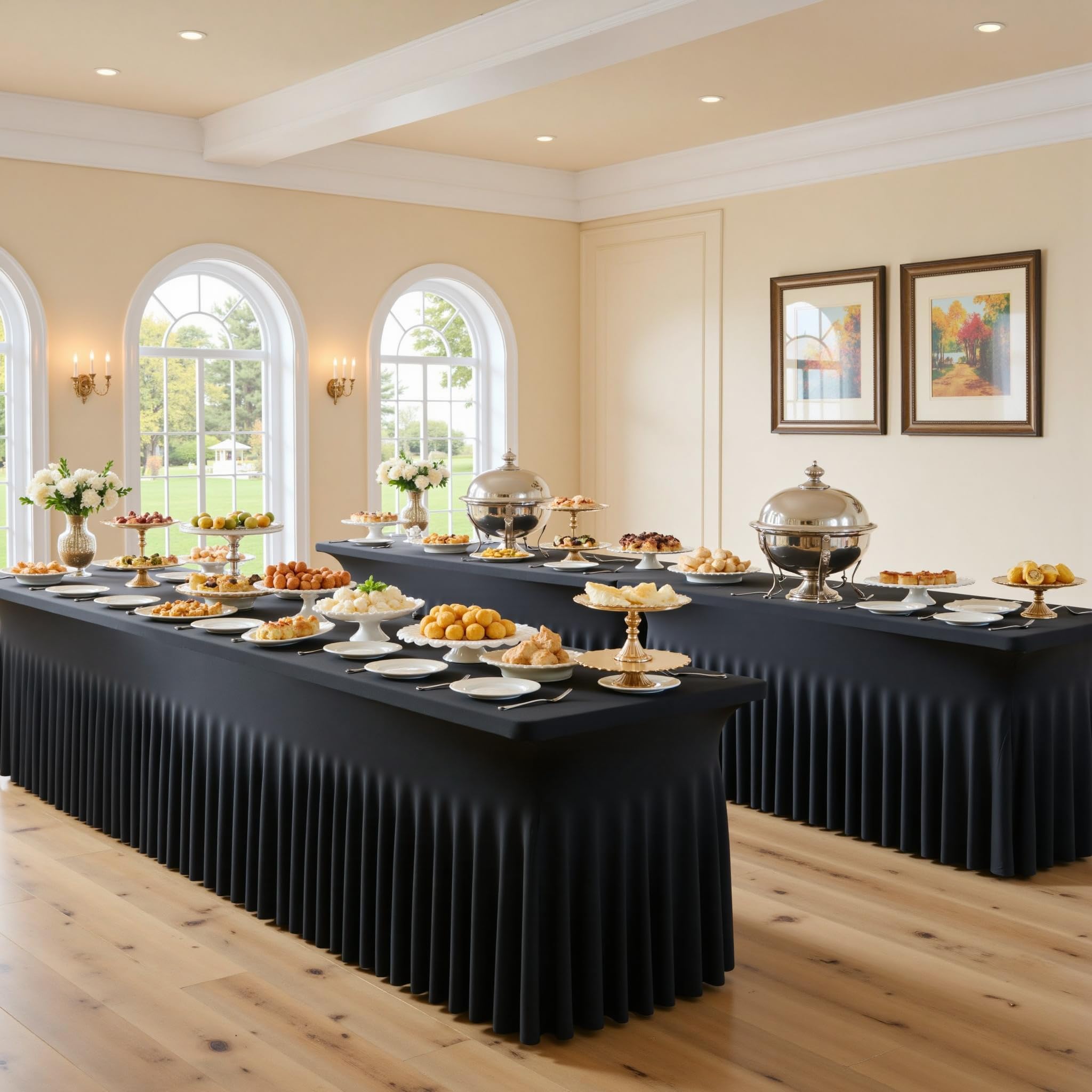 Htper mantel 6ft para bodas y banquetes, aspecto limpio.