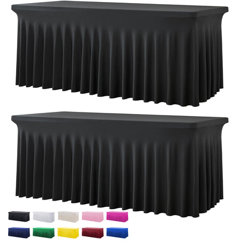Htper mantel espandex negro 6ft, ajuste cómodo para eventos.