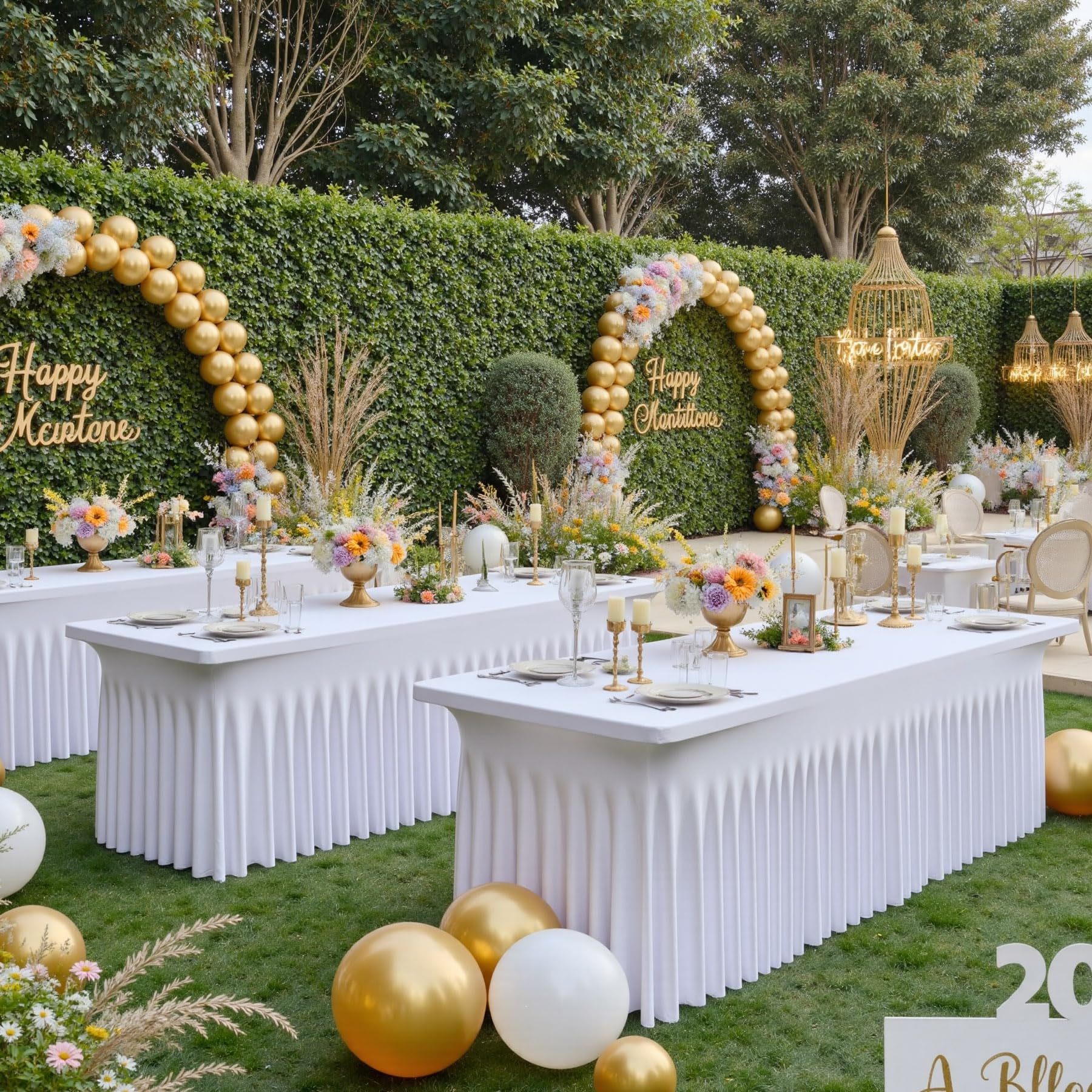 Htper mantel spandex blanco para bodas y banquetes, ambiente refinado