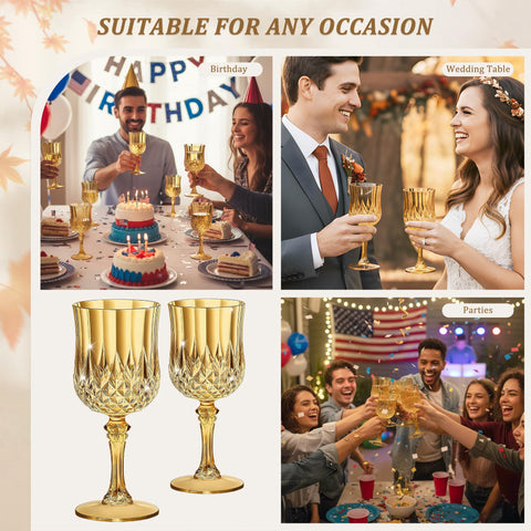 HTTBEIZI set de 24 copas doradas para eventos.