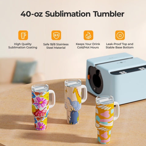 HTVRONT 40oz tumbler con tapa y pajilla para uso sin derrames.