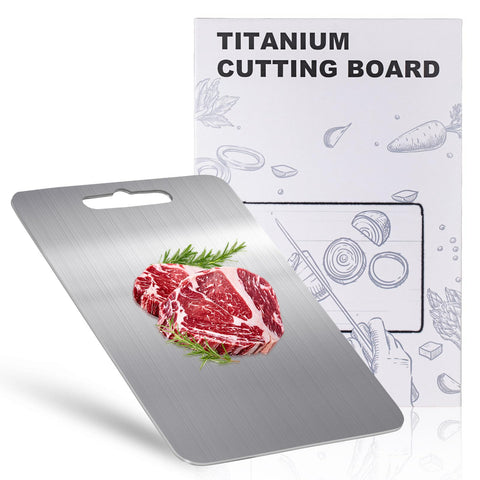 Huachancn tabla de titanio 13x9, vista superior, durable para cocina.