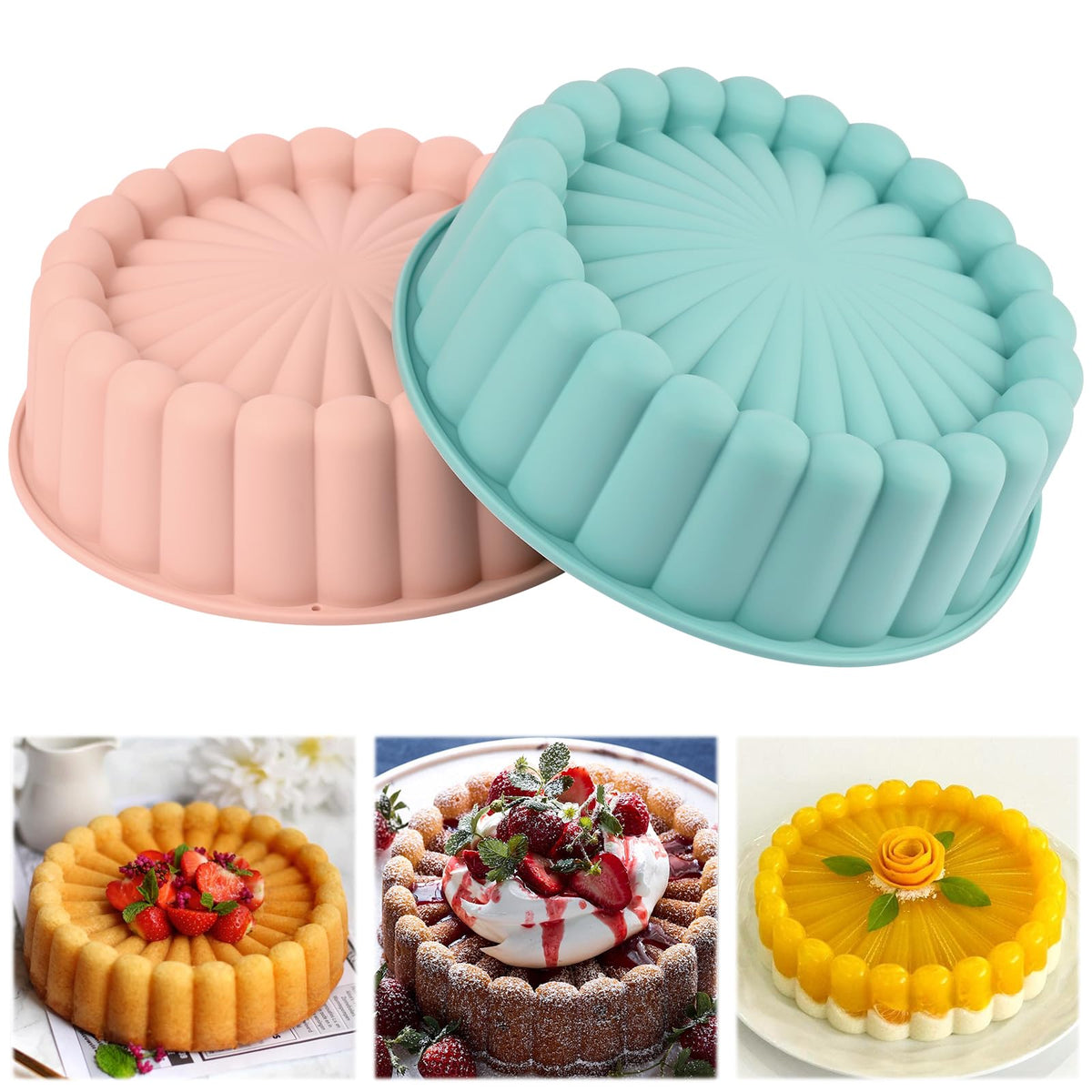 HUAKENER Charlotte: molde 8 pulgadas antiadherente para desmoldar fácilmente la torta