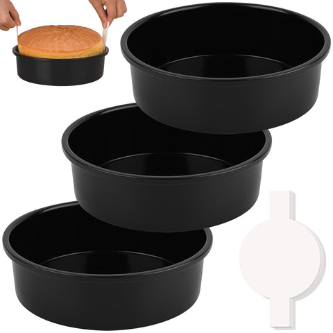 HUAKENER set de 3 sartenes de 8 pulgadas para hornear con cocción uniforme.