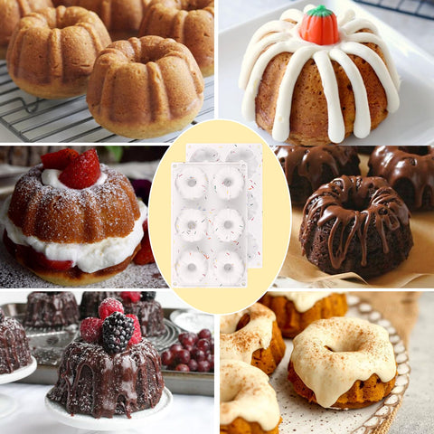 HUAKENER molde mini bizcochos, porciones individuales para postres.