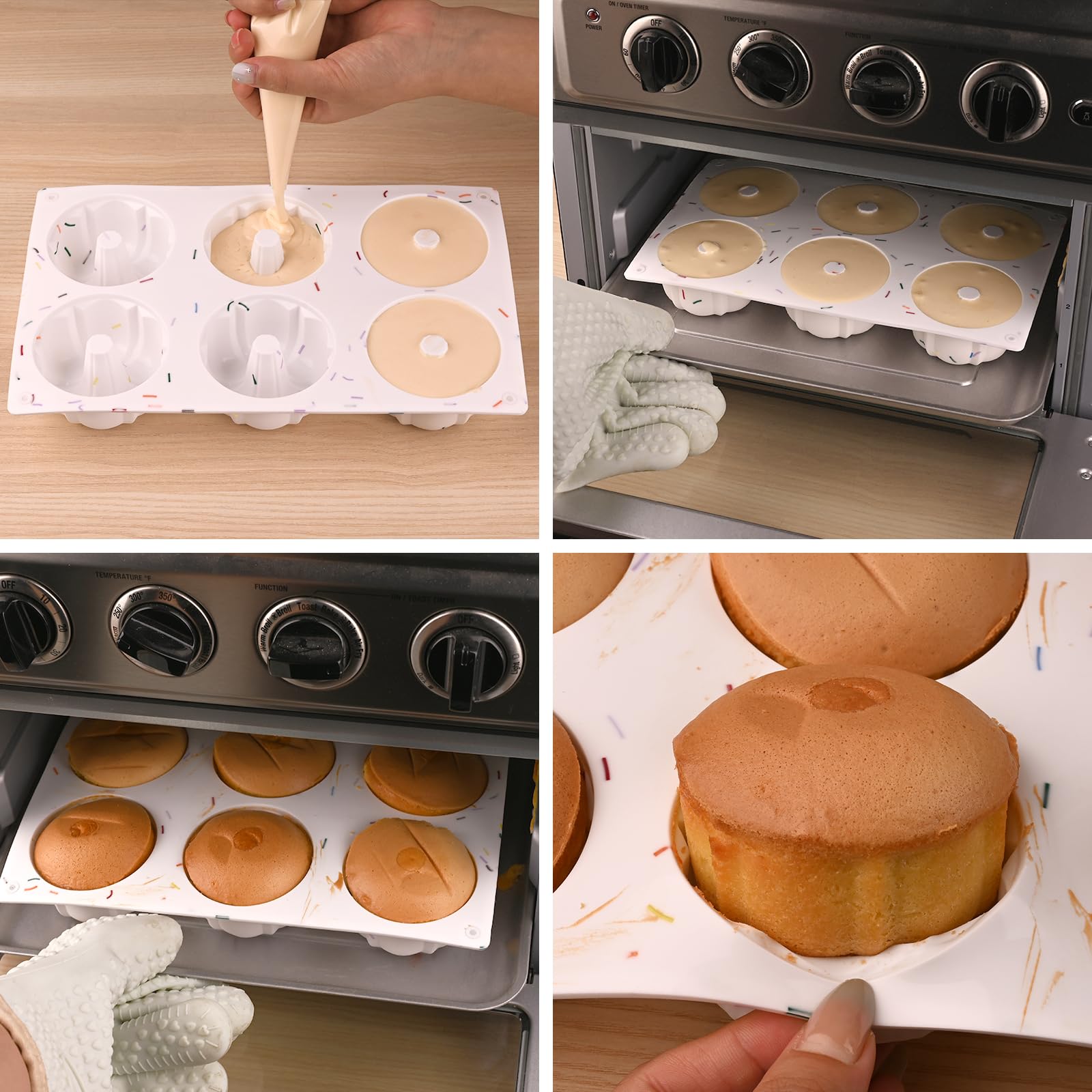 HUAKENER molde para cupcakes y donas, limpieza rápida.