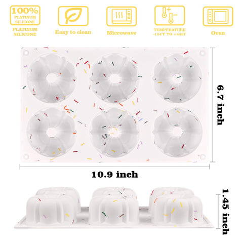 HUAKENER molde silicona antiadherente para 6 cavidades, cupcakes perfectos.