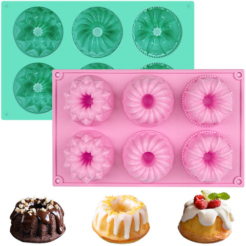 HUAKENER molde silicona flor rosa, ideal para cupcakes y postres caseros.
