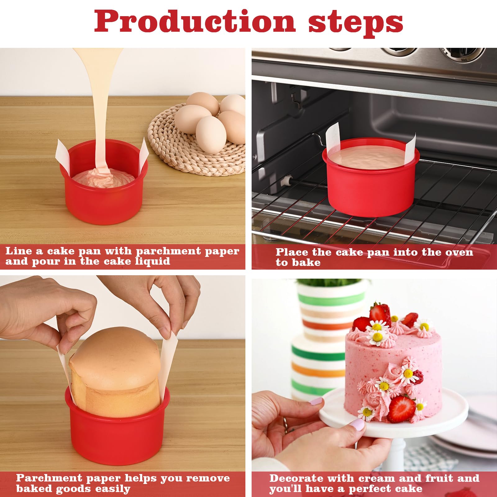 HUAKENER molde silicona para pasteles y tartas con buen desmolde.