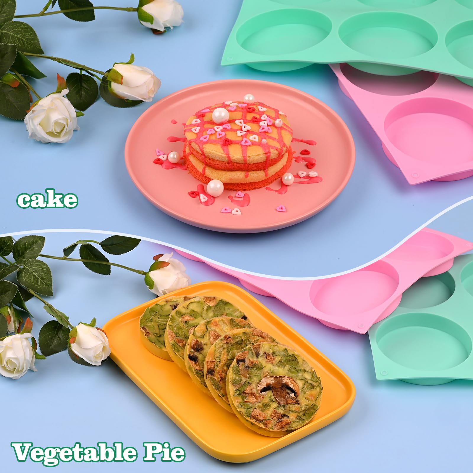 HUAKENER molde silicona versátil para postres, sándwiches y decoraciones comestibles.