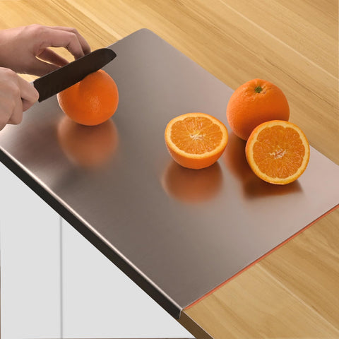 HUAKENER tabla de corte de acero inoxidable con superficie estable para carnes.